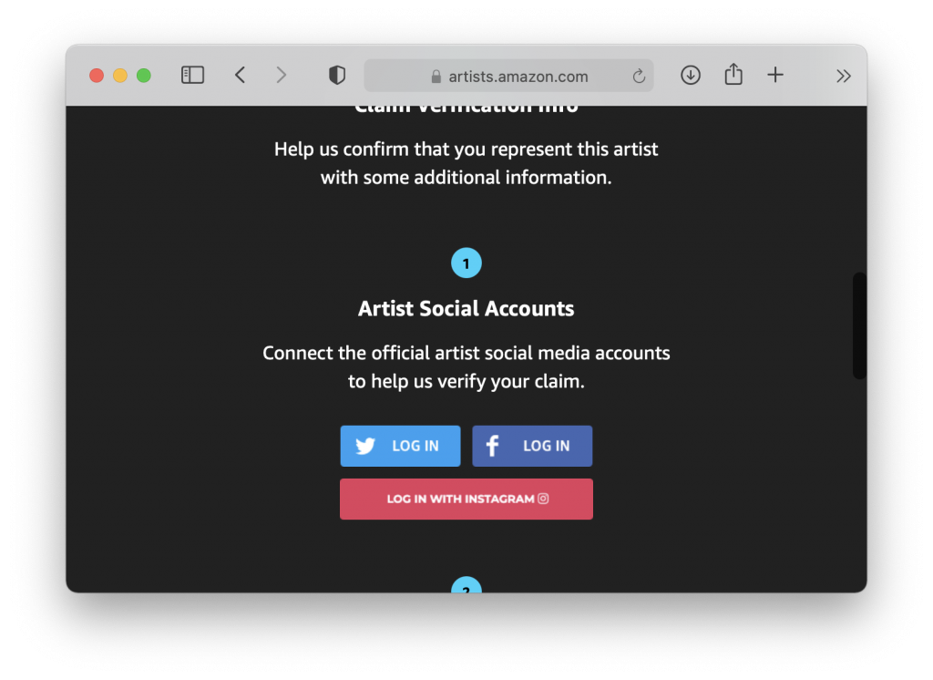 amazon music for artists claim profile